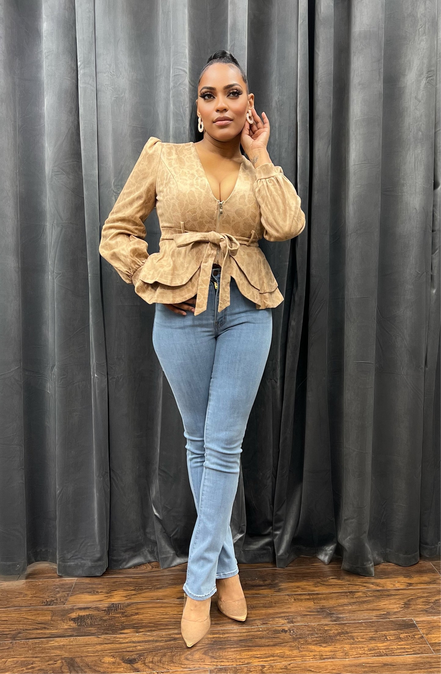 Side Slit Bootcut Jeans